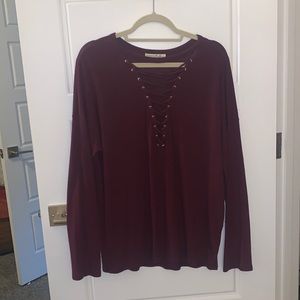 Long sleeve tie down top! Worn only a few times